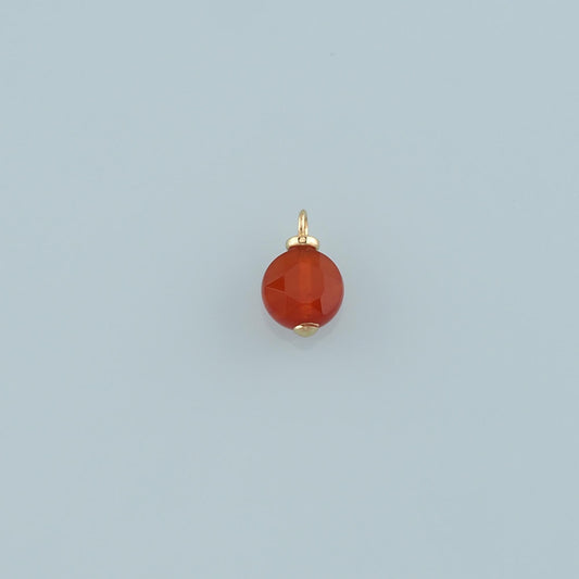 18K Gold Filled Round Pendant,Natural Stone Charm Bracelet Necklace for DIY Jewelry Making Supply