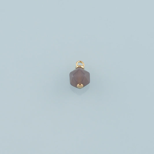 18K Gold Filled Hexagon Pendant,Natural Stone Charm Bracelet Necklace for DIY Jewelry Making Supply