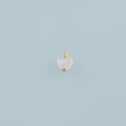 18K Gold Filled Heart Pendant,Natural Stone Charm Bracelet Necklace for DIY Jewelry Making Supply