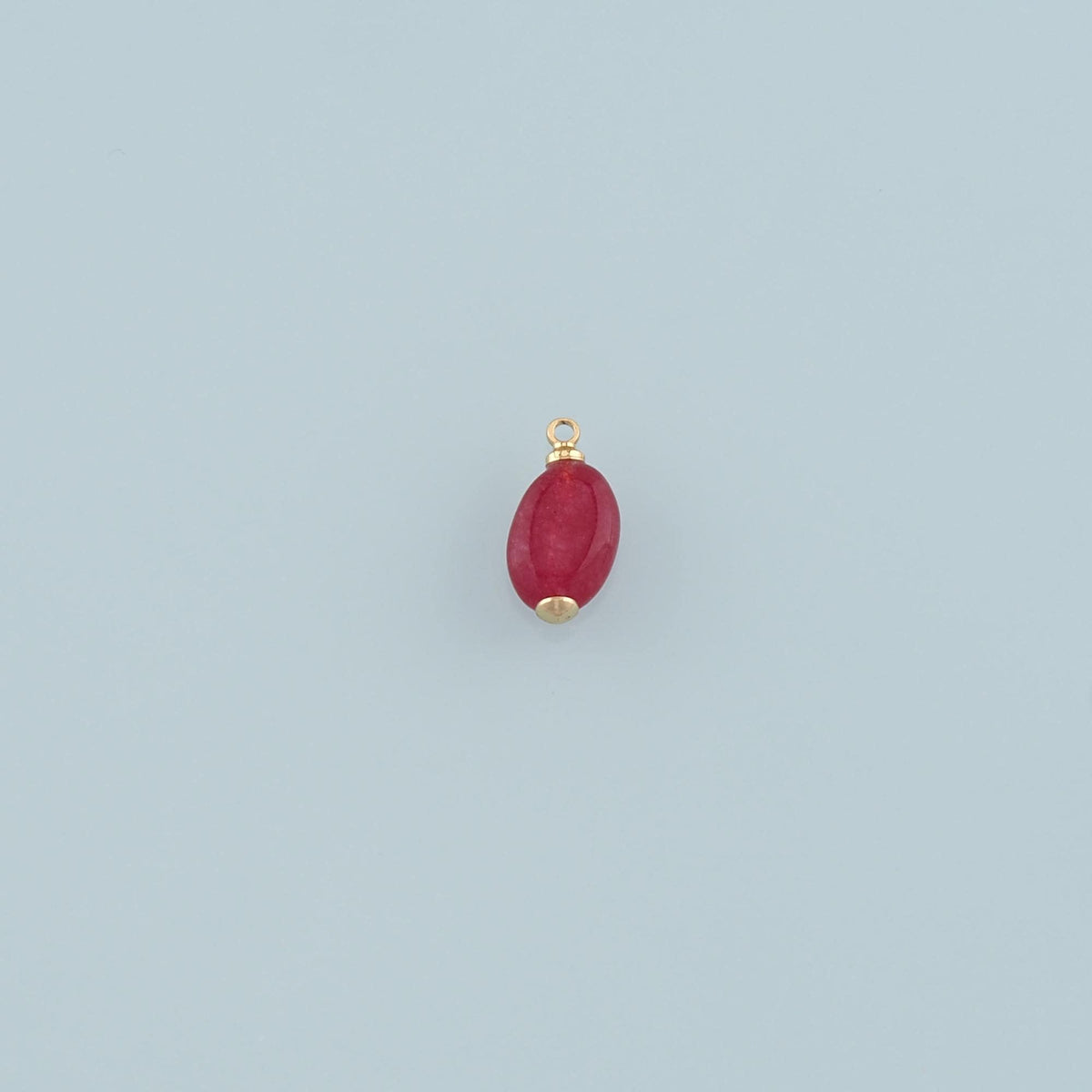 18K Gold Filled Oval Pendant,Natural Stone Charm Bracelet Necklace for DIY Jewelry Making Supply