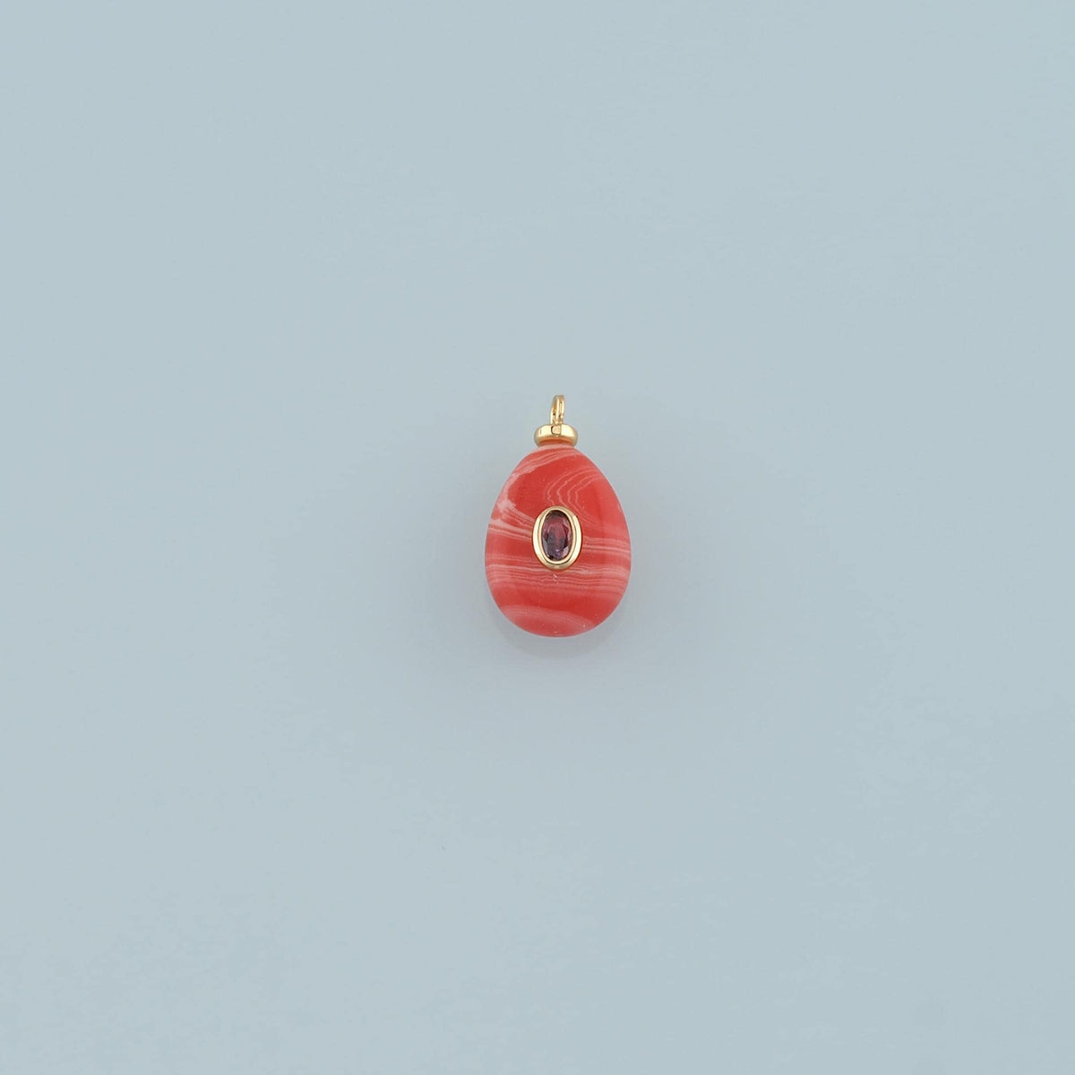 18K Gold Filled Teardrop Pendant,Natural Stone Charm Bracelet Necklace for DIY Jewelry Making Supply