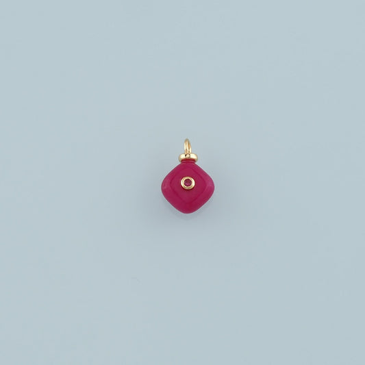 18K Gold Filled Rhombus Pendant,Natural Stone Charm Bracelet Necklace for DIY Jewelry Making Supply