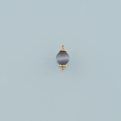 18K Gold Filled Round Pendant,Natural Stone Charm Bracelet Necklace for DIY Jewelry Making Supply