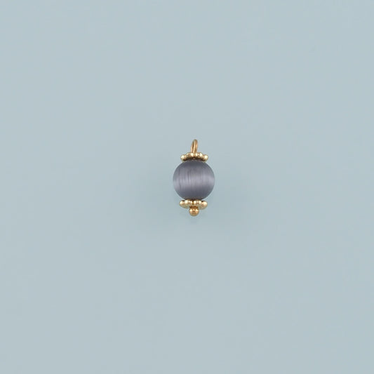 18K Gold Filled Round Pendant,Natural Stone Charm Bracelet Necklace for DIY Jewelry Making Supply