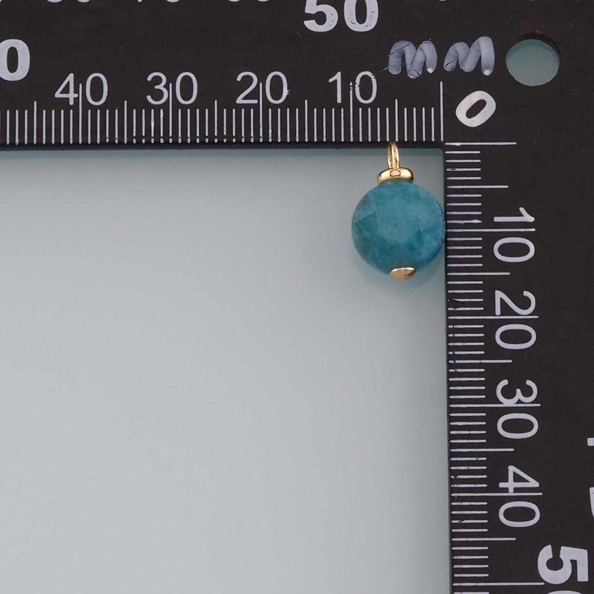18K Gold Filled Round Pendant,Natural Stone Charm Bracelet Necklace for DIY Jewelry Making Supply