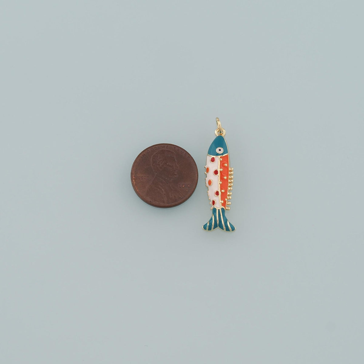 18K Gold Filled Enamel Fish Charm Pendant for Jewelry Making