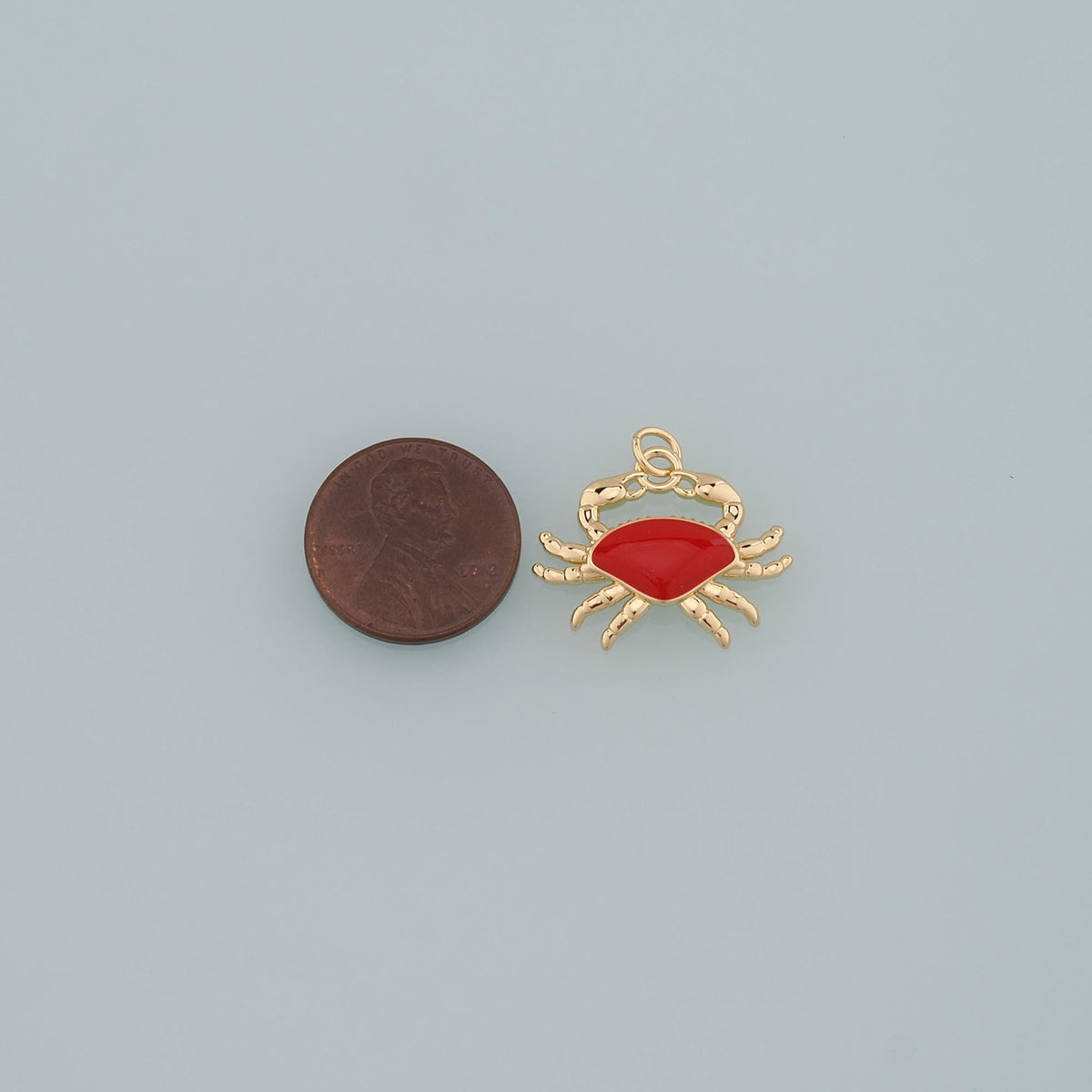 Gold Marine Life Charms,18K Gold Filled Crab Pendant,Enamel Crab Charms Bracelet Necklace for DIY Jewelry Making Supply