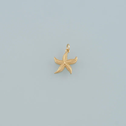 Gold Starfish Charms,18K Gold Filled Sea Star Pendant,Starfish Charm Bracelet Necklace for DIY Jewelry Making Supply