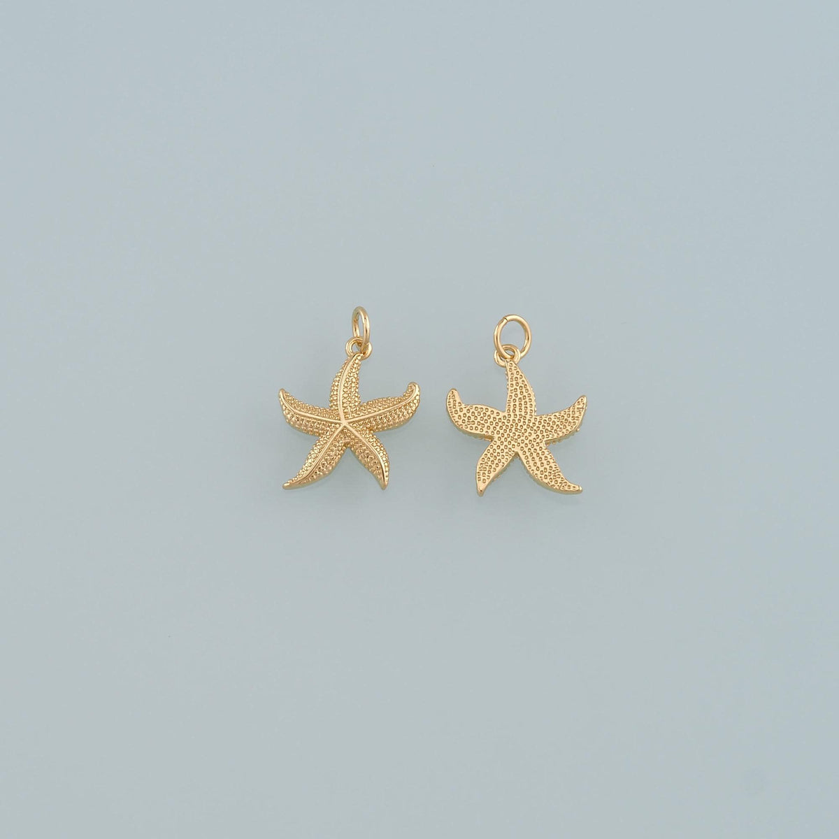 Gold Starfish Charms,18K Gold Filled Sea Star Pendant,Starfish Charm Bracelet Necklace for DIY Jewelry Making Supply