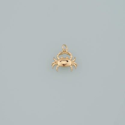 Gold Marine Life Charms,18K Gold Filled Crab Pendant,Crab Charms Bracelet Necklace for DIY Jewelry Making Supply