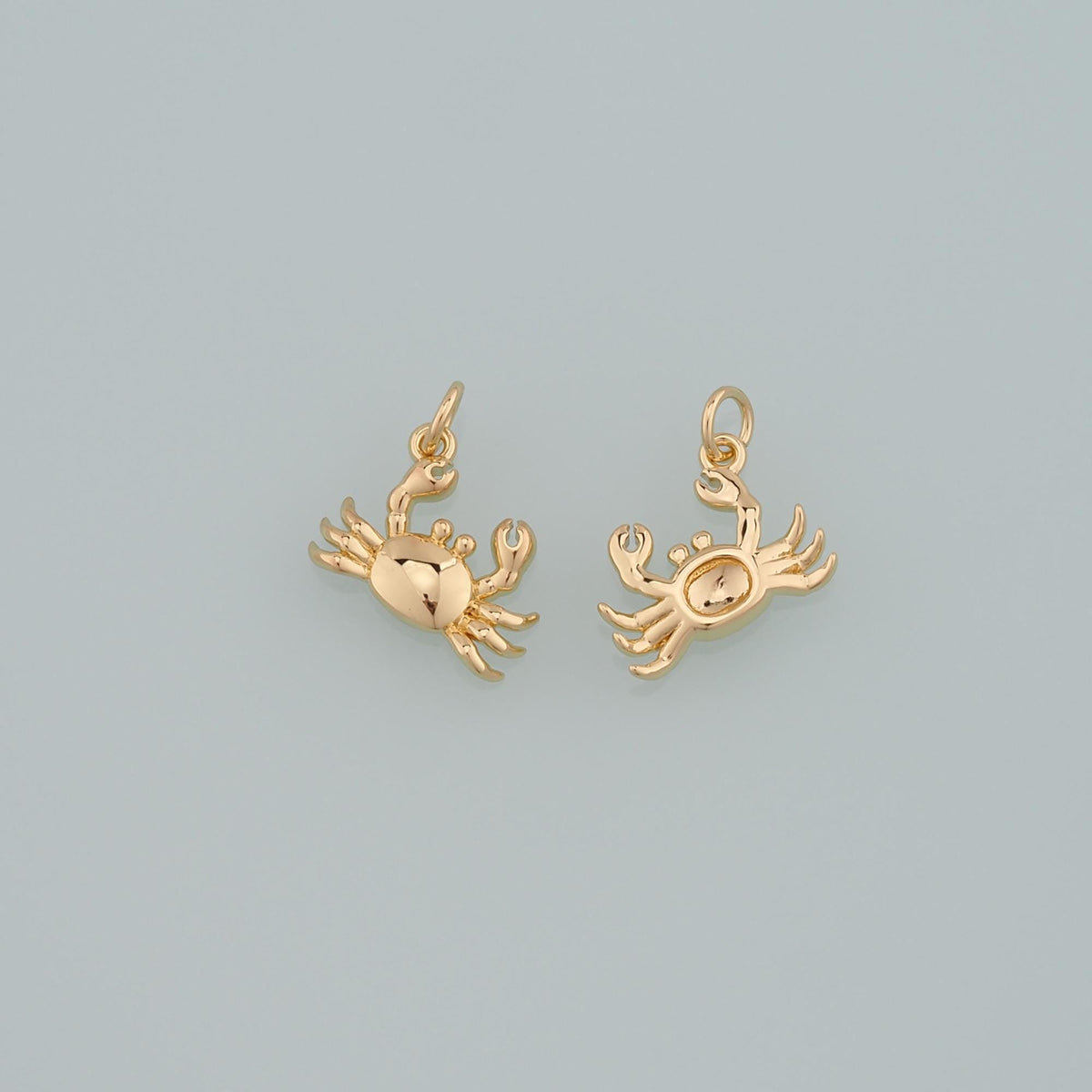 Gold Marine Life Charms,18K Gold Filled Crab Pendant,Crab Charms Bracelet Necklace for DIY Jewelry Making Supply