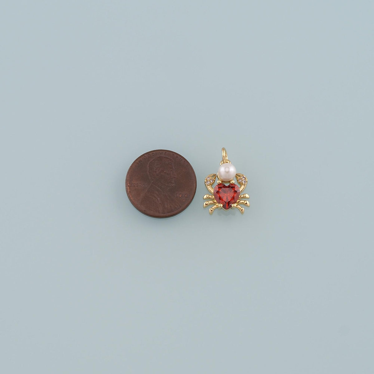18K Gold Filled Hand CZ Pearl Charm Pendant for Jewelry Making