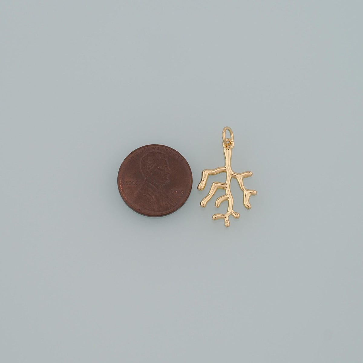 18K Gold Filled Coral Pendant,Coral Charm Bracelet Necklace for DIY Jewelry Making Supply