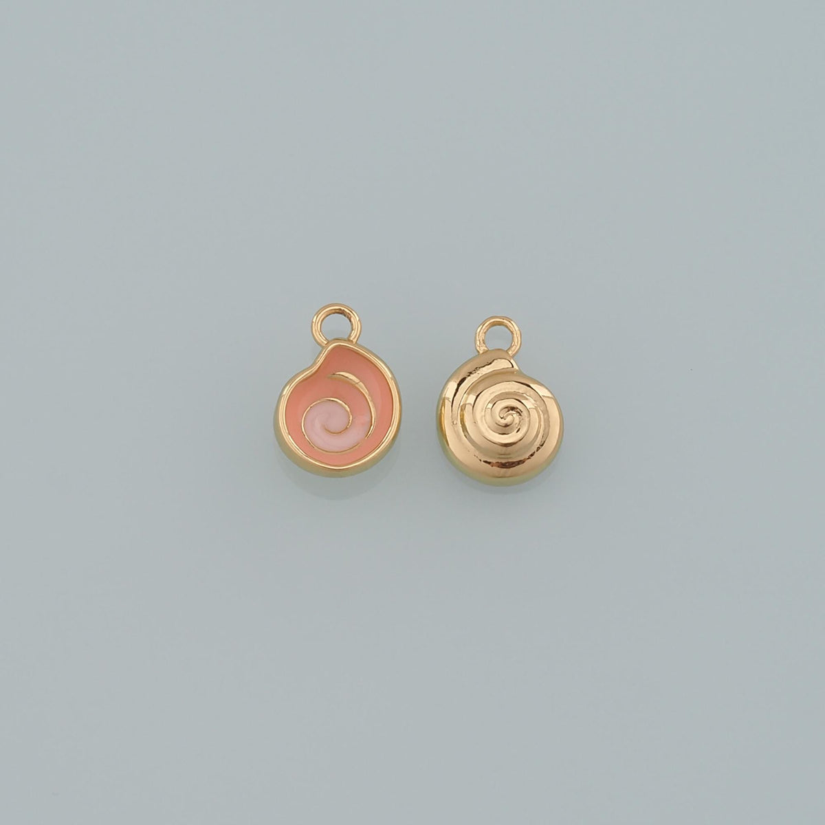 Gold Shell Charms,18K Gold Filled Conch Pendant,Enamel Conch Shell Charm Bracelet Necklace for DIY Jewelry Making Supply