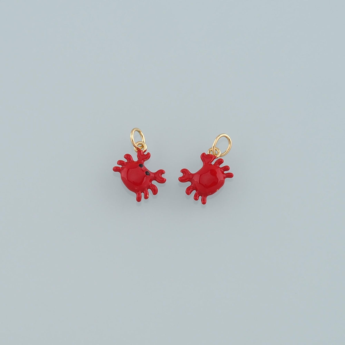 Gold Marine Life Charms,18K Gold Filled Crab Pendant,Enamel Crab Charms Bracelet Necklace for DIY Jewelry Making Supply