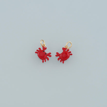 Gold Marine Life Charms,18K Gold Filled Crab Pendant,Enamel Crab Charms Bracelet Necklace for DIY Jewelry Making Supply