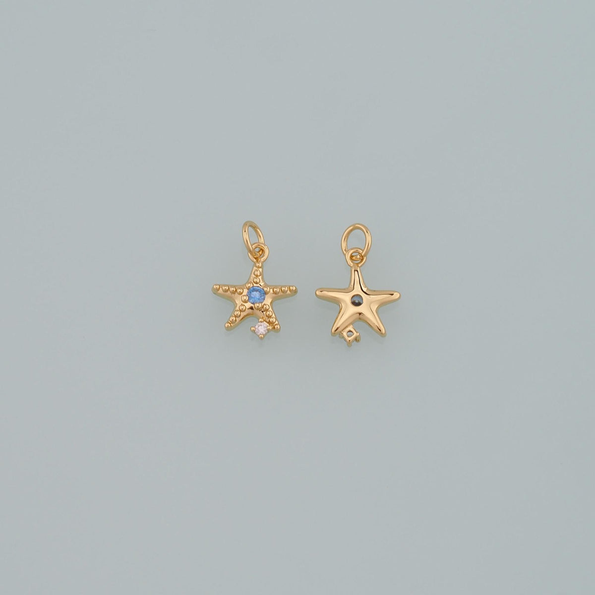 Gold Starfish Charms,18K Gold Filled Sea Star Pendant,CZ Micro Pave Starfish Charm Bracelet Necklace for DIY Jewelry Making S