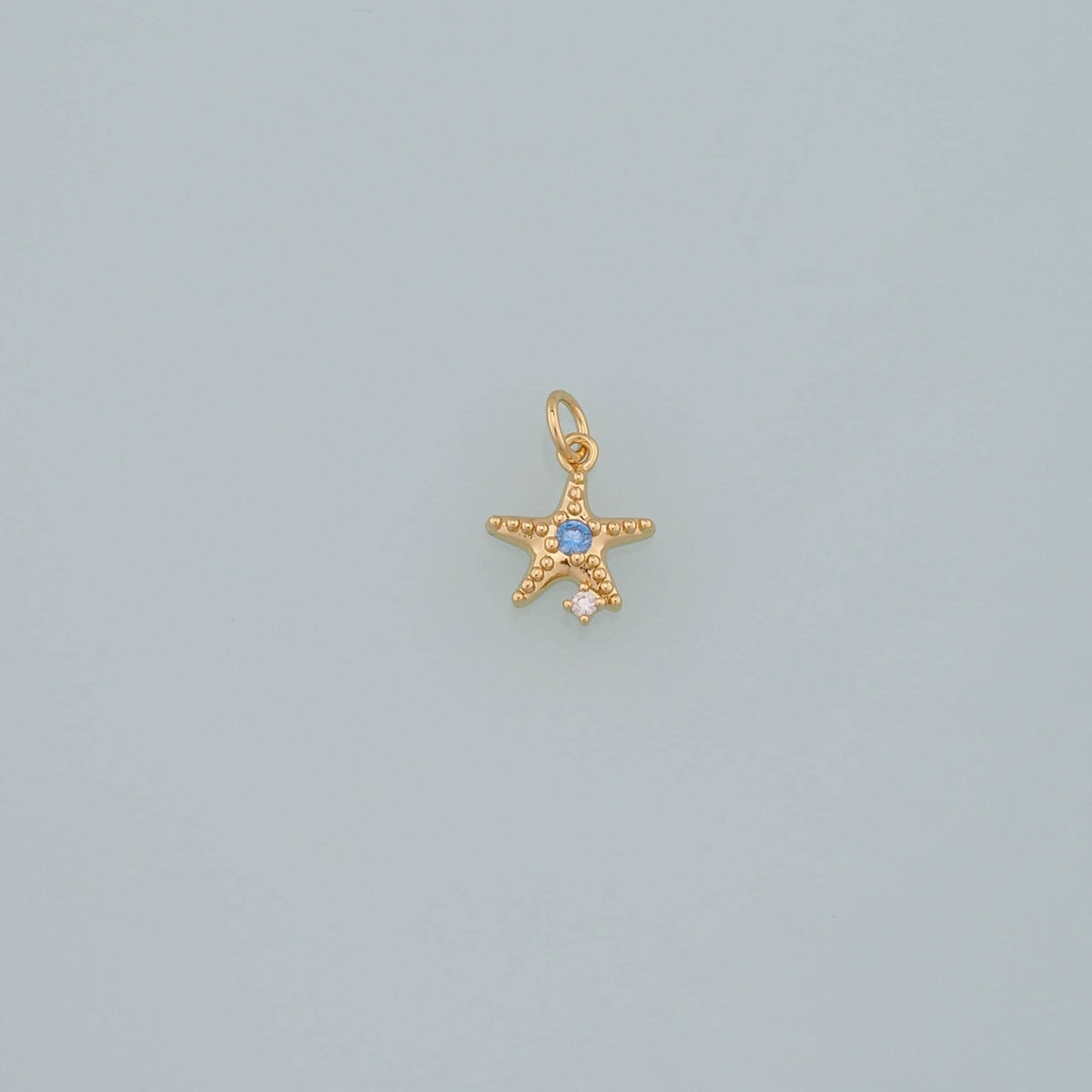 Gold Starfish Charms,18K Gold Filled Sea Star Pendant,CZ Micro Pave Starfish Charm Bracelet Necklace for DIY Jewelry Making S