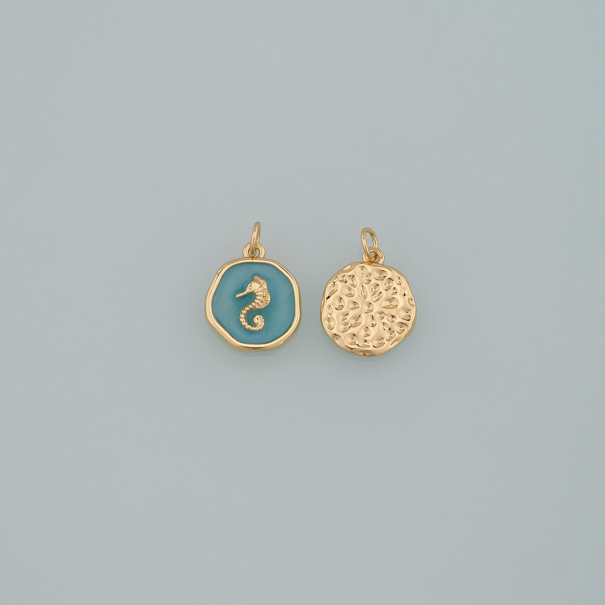 Gold Sea Animals Charm,18K Gold Filled Seahorse Pendant,Enamel Seahorse Charm Bracelet Necklace for DIY Jewelry Making Supply