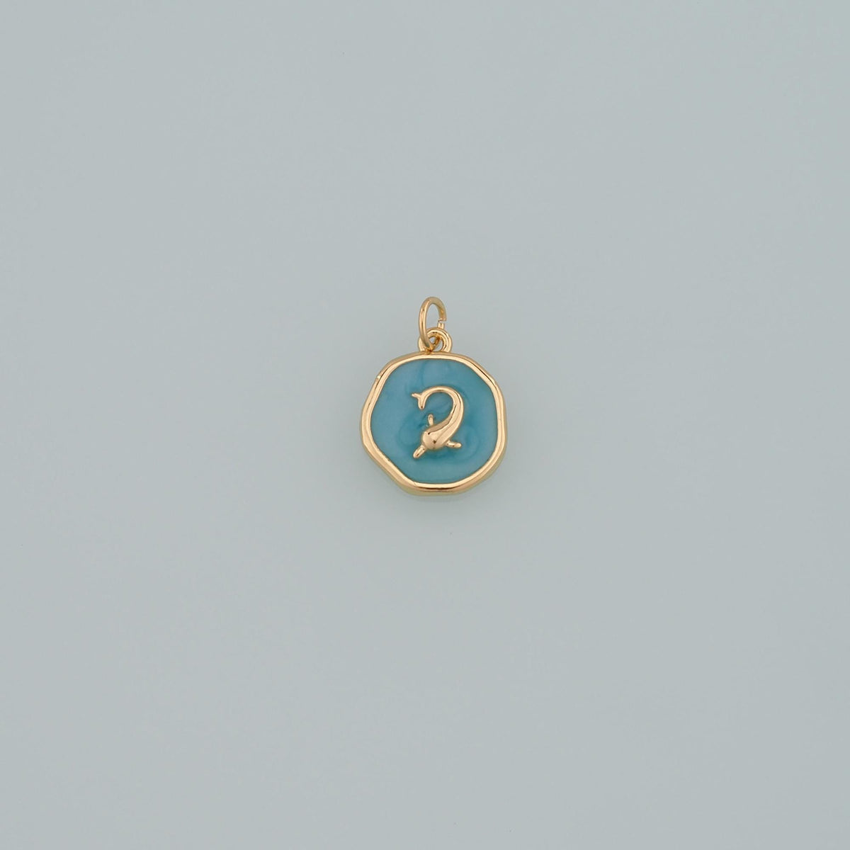 Cute Dolphin Charms,18K Gold Filled Enamel Dolphin Pendant,Dolphin Charm Bracelet Necklace for DIY Jewelry Making Supply