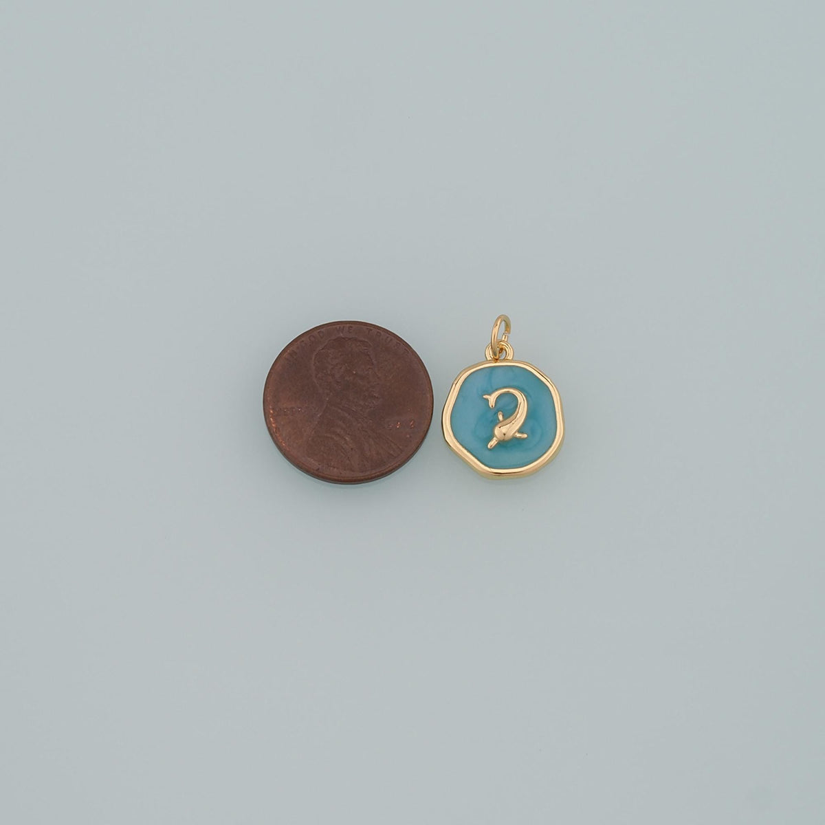 Cute Dolphin Charms,18K Gold Filled Enamel Dolphin Pendant,Dolphin Charm Bracelet Necklace for DIY Jewelry Making Supply
