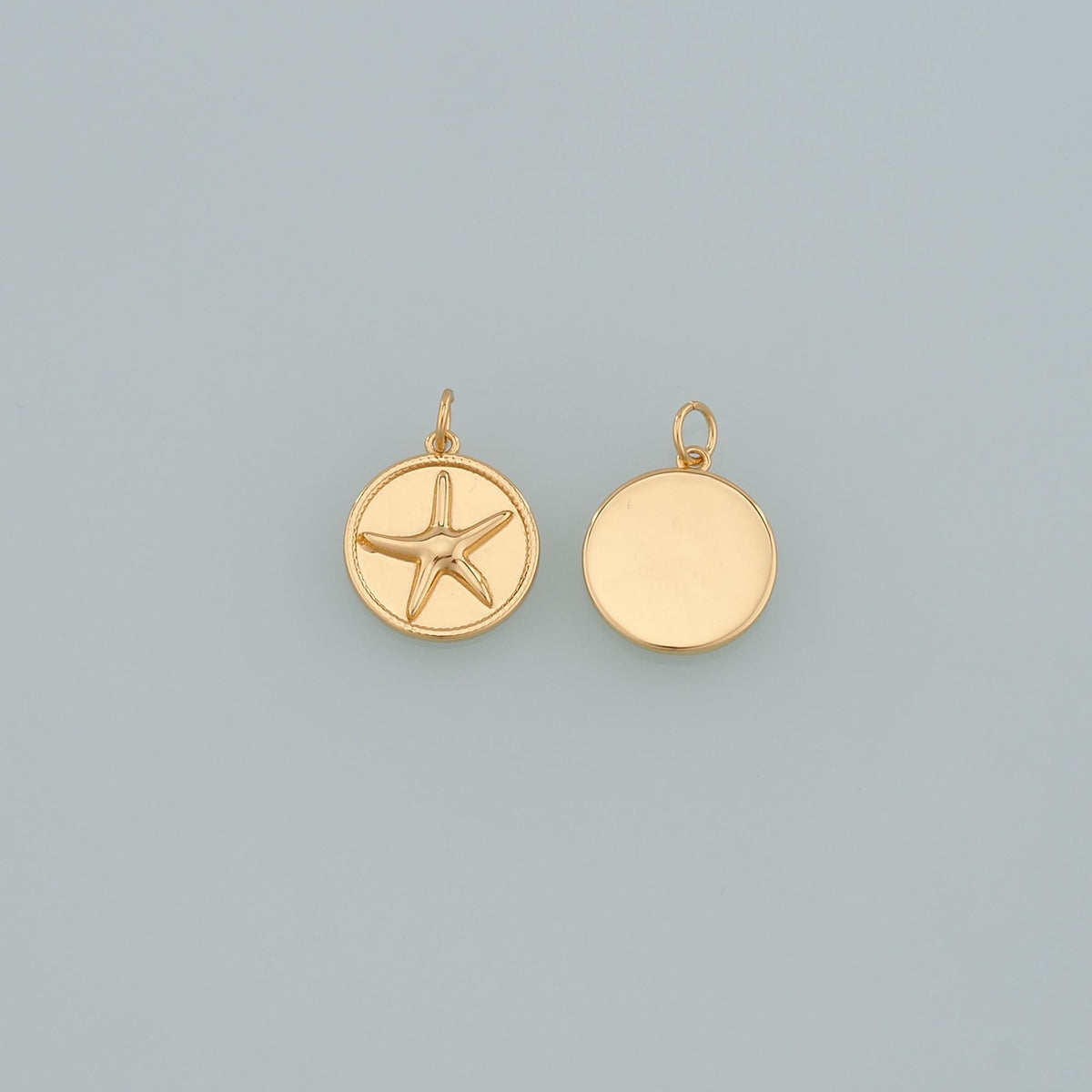 Gold Starfish Charms,18K Gold Filled Sea Star Pendant,Starfish Charm Bracelet Necklace for DIY Jewelry Making Supply