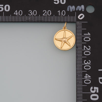 Gold Starfish Charms,18K Gold Filled Sea Star Pendant,Starfish Charm Bracelet Necklace for DIY Jewelry Making Supply