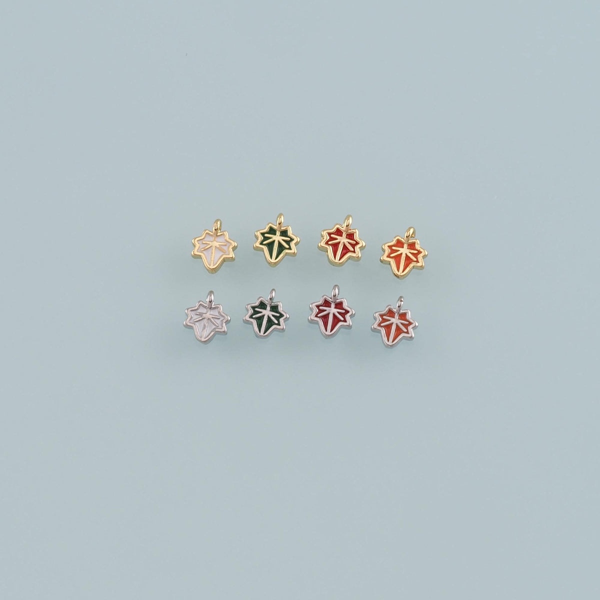 Gold Maple Leaf Charms,18K Gold Filled Maple Leaf Pendant,Enamel Leaf Charm Bracelet Necklace for DIY Jewelry Making Supply