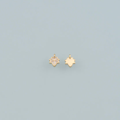 Gold Maple Leaf Charms,18K Gold Filled Maple Leaf Pendant,Enamel Leaf Charm Bracelet Necklace for DIY Jewelry Making Supply