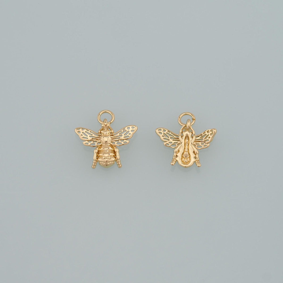 Gold Insect Charms,18K Gold Filled Bee Pendant,Dainty Bee Charm Bracelet Necklace for DIY Jewelry Making Supply