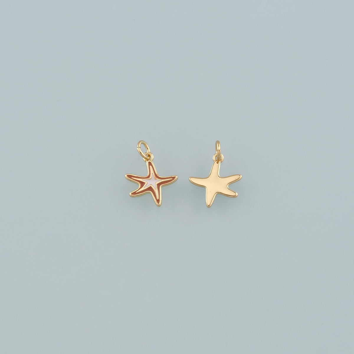 Gold Starfish Charms,18K Gold Filled Sea Star Pendant,Enamel Starfish Charm Bracelet Necklace for DIY Jewelry Making Supply