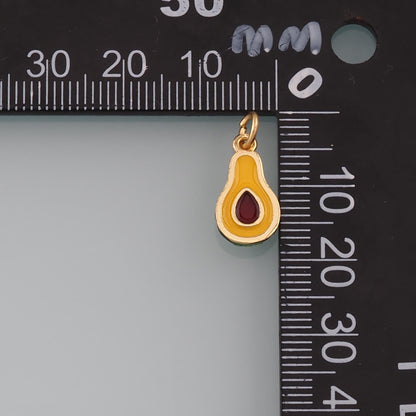 Gold Fruit Charms,18K Gold Filled Avocado Pendant,Enamel Avocado Charm Bracelet Necklace for DIY Jewelry Making Supply