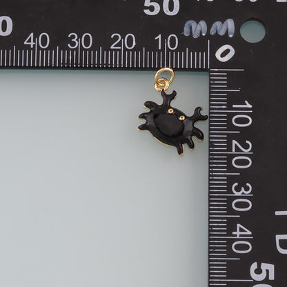 18K Gold Filled Hand Enamel Charm Pendant for Jewelry Making