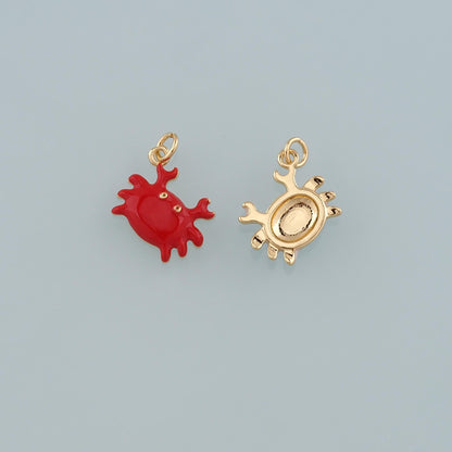 18K Gold Filled Hand Enamel Charm Pendant for Jewelry Making