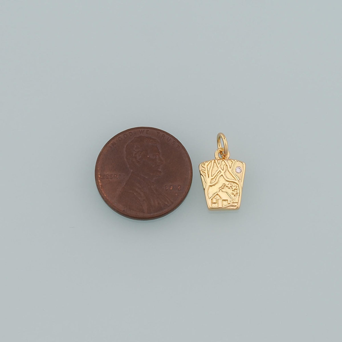 18K Gold Filled Cabin Pendant,Cabin Charm Bracelet Necklace for DIY Jewelry Making Supply