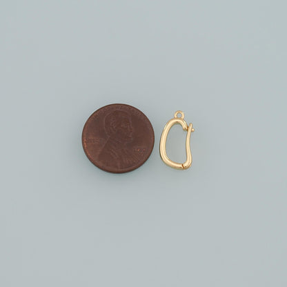 18K Gold Filled Oval Snap Clasp,Carabiner Lock Connector,Spring Push Gate for DIY Jewelry Finding Necklace Bracelet