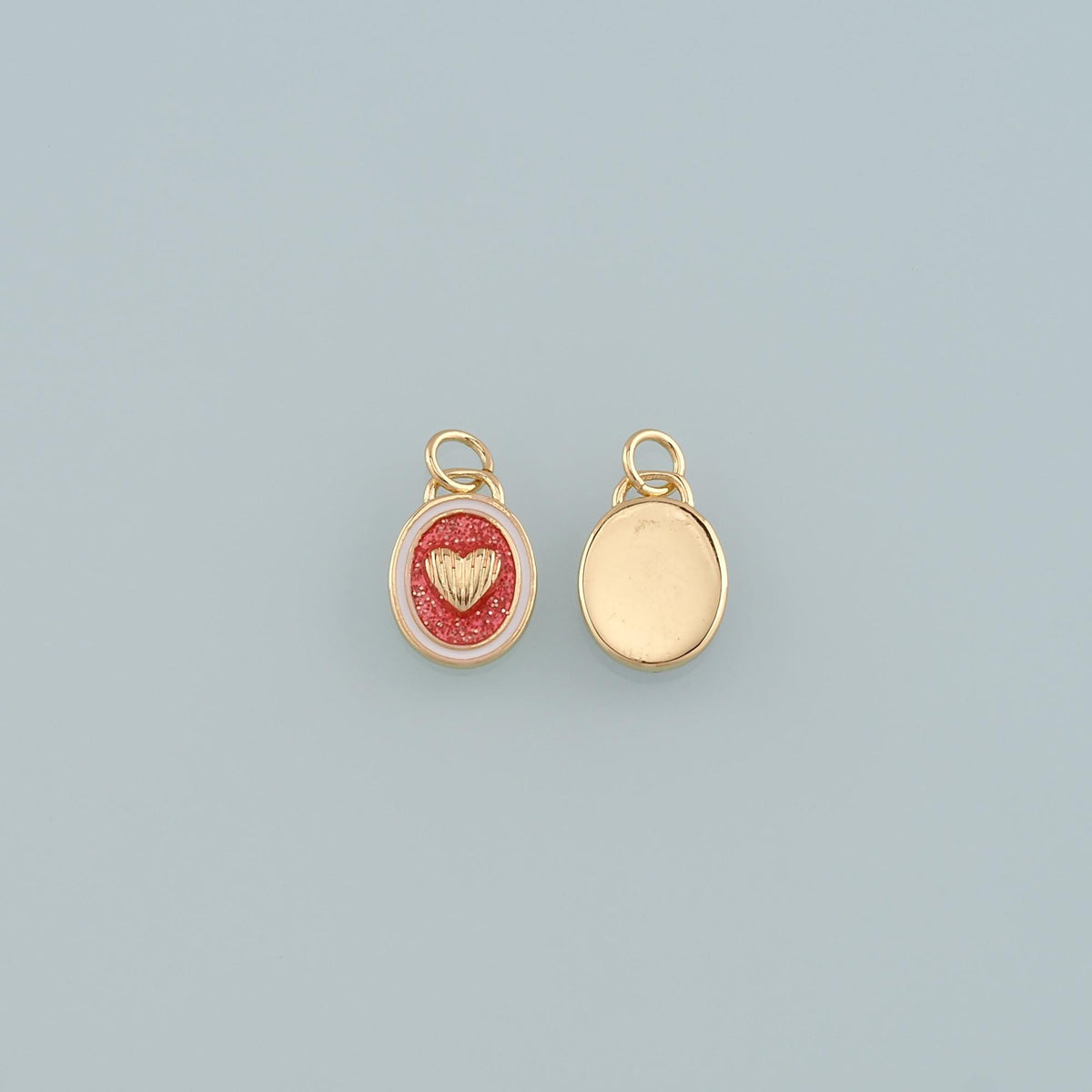 Gold Heart Charms,18K Gold Filled Heart Pendant,Enamel Heart Charm Bracelet Necklace for DIY Jewelry Making Supply