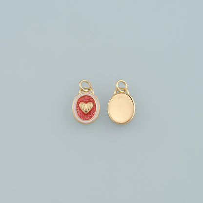 Gold Heart Charms,18K Gold Filled Heart Pendant,Enamel Heart Charm Bracelet Necklace for DIY Jewelry Making Supply
