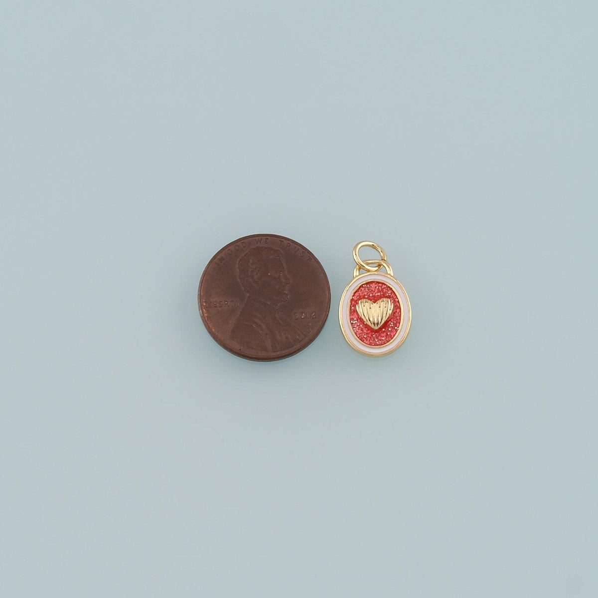 Gold Heart Charms,18K Gold Filled Heart Pendant,Enamel Heart Charm Bracelet Necklace for DIY Jewelry Making Supply