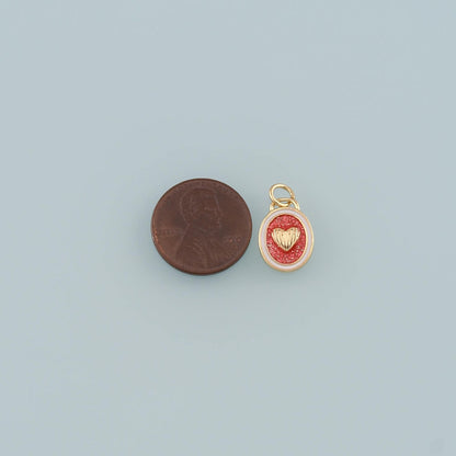 Gold Heart Charms,18K Gold Filled Heart Pendant,Enamel Heart Charm Bracelet Necklace for DIY Jewelry Making Supply