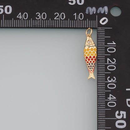 18K Gold Filled Fish Enamel Charm Pendant for Jewelry Making