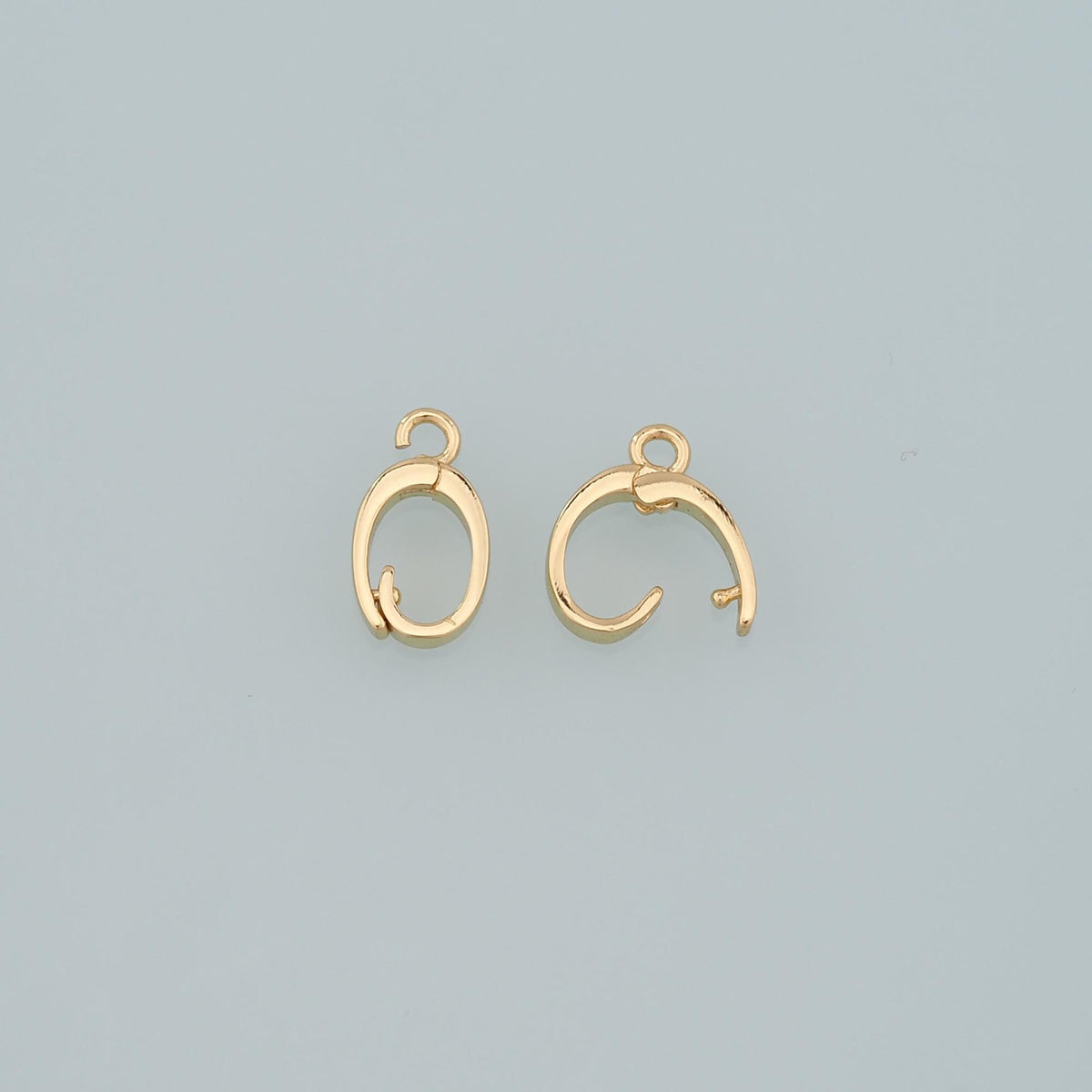 18K Gold Filled Oval Snap Clasp,Carabiner Lock Connector,Spring Push Gate for DIY Jewelry Finding Necklace Bracelet
