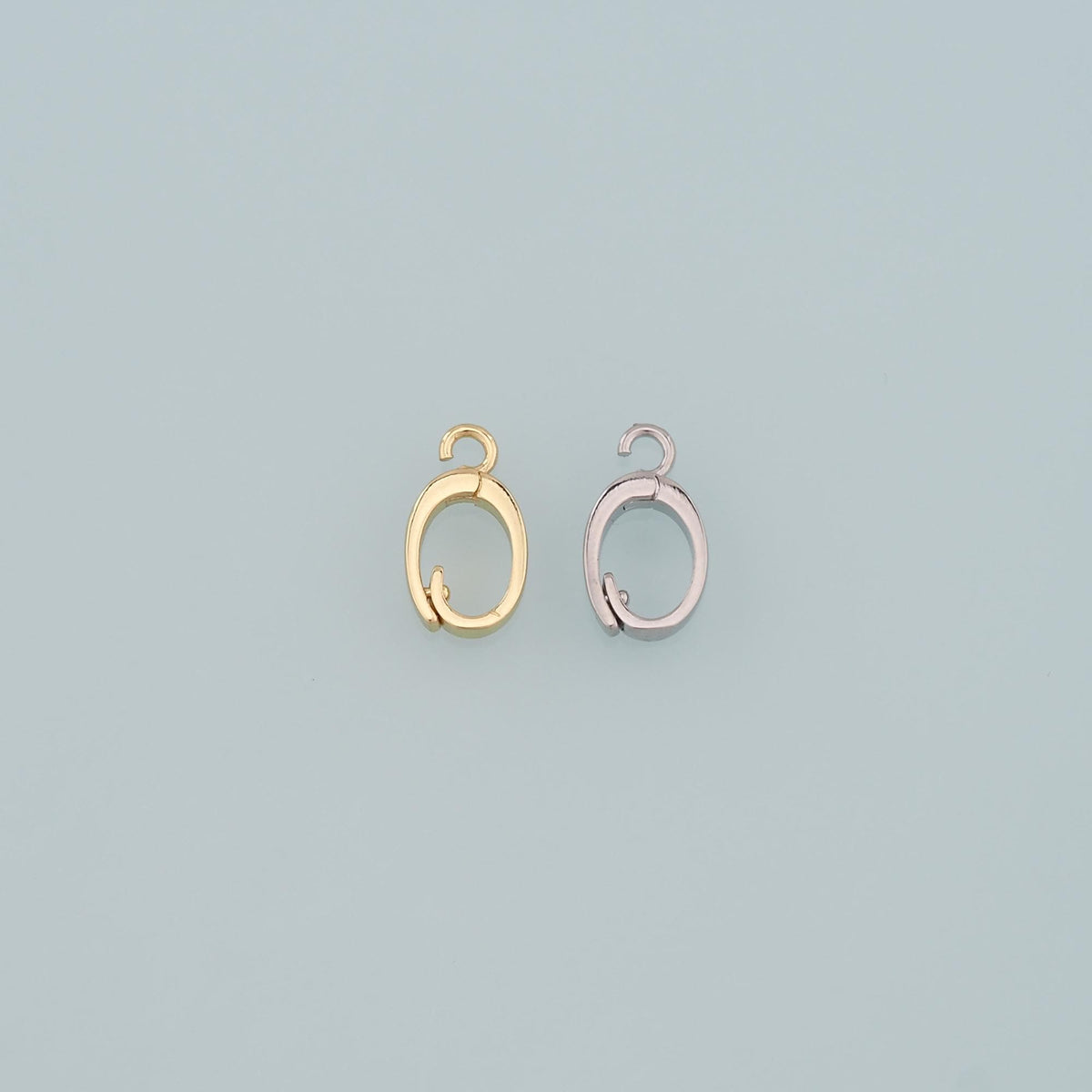 18K Gold Filled Oval Snap Clasp,Carabiner Lock Connector,Spring Push Gate for DIY Jewelry Finding Necklace Bracelet