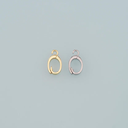 18K Gold Filled Oval Snap Clasp,Carabiner Lock Connector,Spring Push Gate for DIY Jewelry Finding Necklace Bracelet