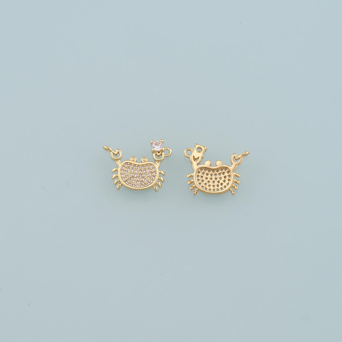 Gold Marine Life Charms,18K Gold Filled Crab Pendant,CZ Micro Pave Crab Charms Bracelet Necklace for DIY Jewelry Making Suppl