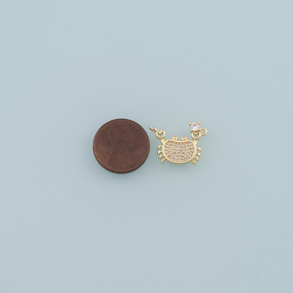 Gold Marine Life Charms,18K Gold Filled Crab Pendant,CZ Micro Pave Crab Charms Bracelet Necklace for DIY Jewelry Making Suppl
