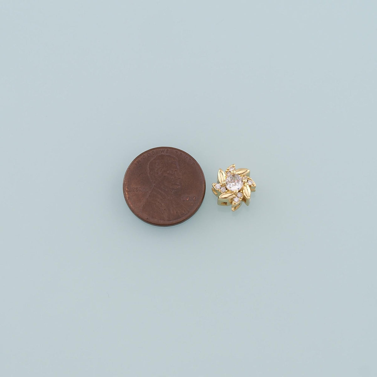 Gold Flower Spacer Beads Charms,18K Gold Filled Flower Bracelet Necklace for DIY Jewelry Making Supply