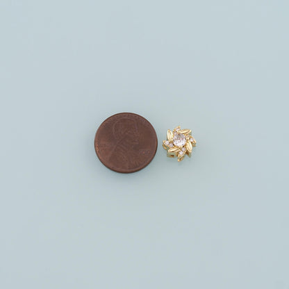 Gold Flower Spacer Beads Charms,18K Gold Filled Flower Bracelet Necklace for DIY Jewelry Making Supply
