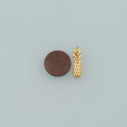 Gold Pineapple Charms,18K Gold Filled Pineapple Pendant,Fruit Charm Bracelet Necklace for DIY Jewelry Making Supply