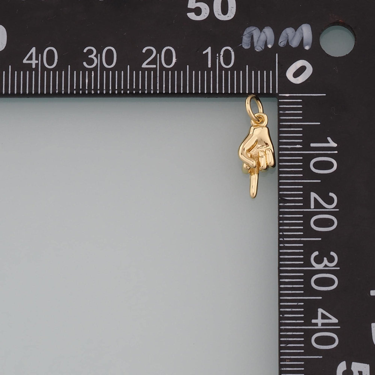 Gold Hand Charms,18K Gold Filled Gesture Pendant,Middle finger Hand Charm Bracelet Necklace for DIY Jewelry Making Supply